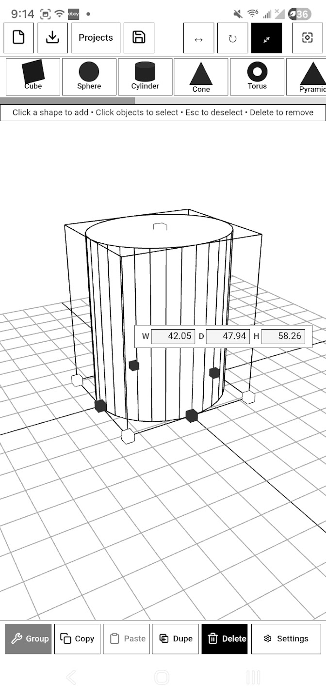 Simple E-ink CAD screenshot 2