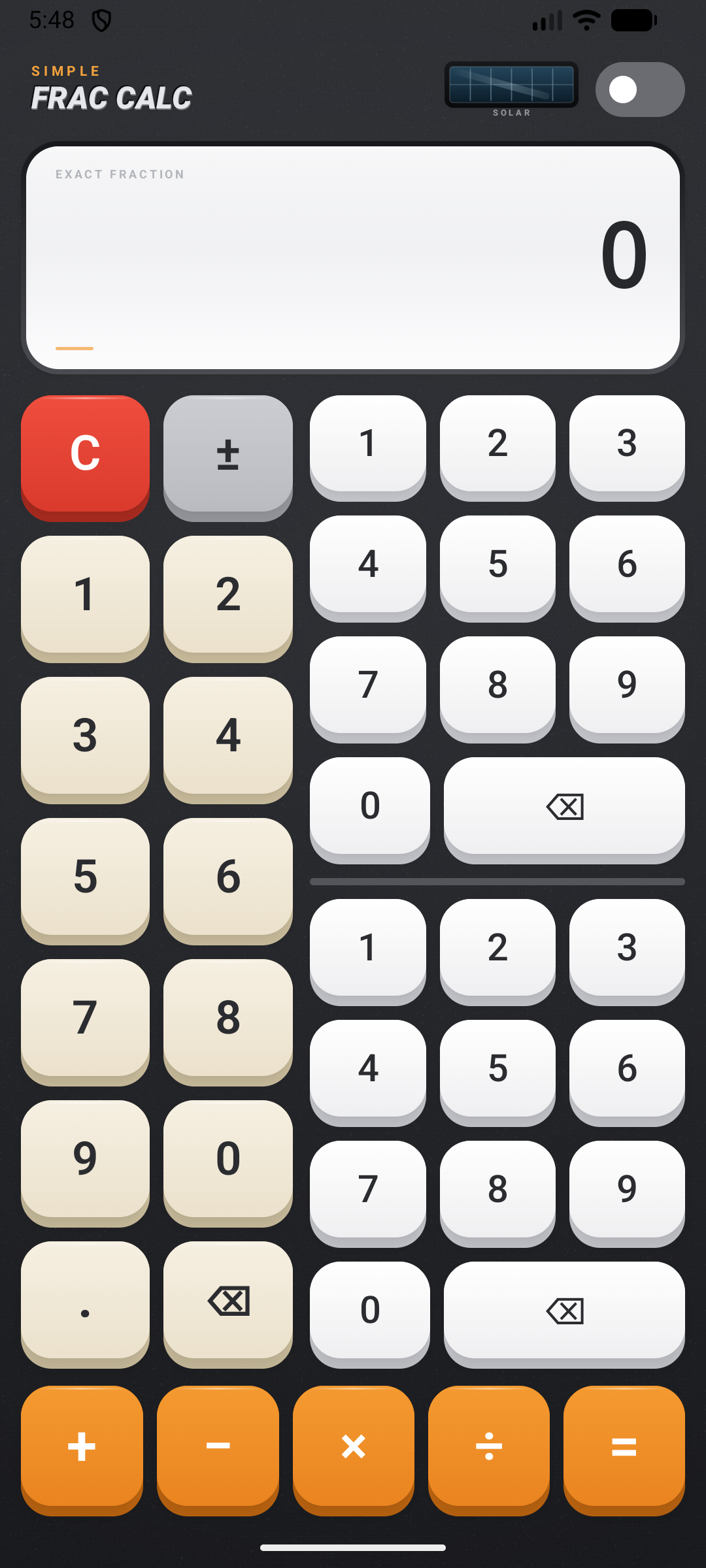 Simple Fraction Calculator screenshot 1